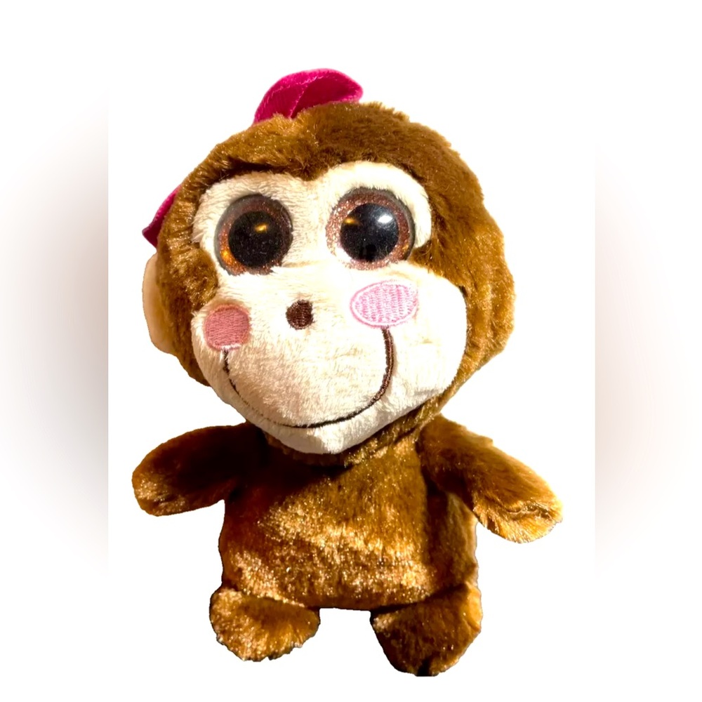 Spark Create Imagine Plush Girl Monkey Wearing Pink Bow,  7 in. w/tags, 2017 NOS